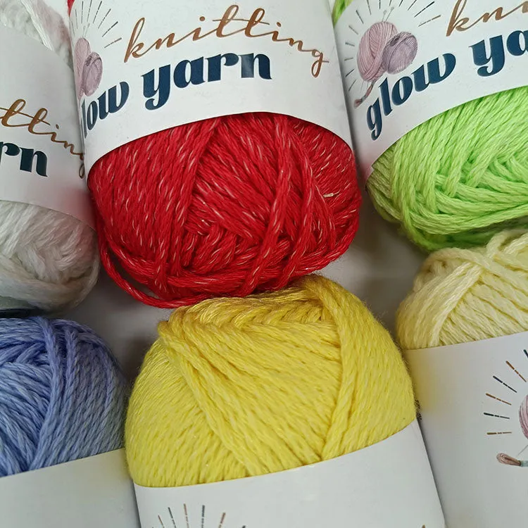 100% cotton glow in the dark fluorescent yarn
