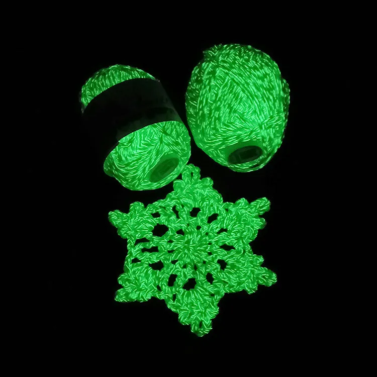 100% cotton glow in the dark fluorescent yarn