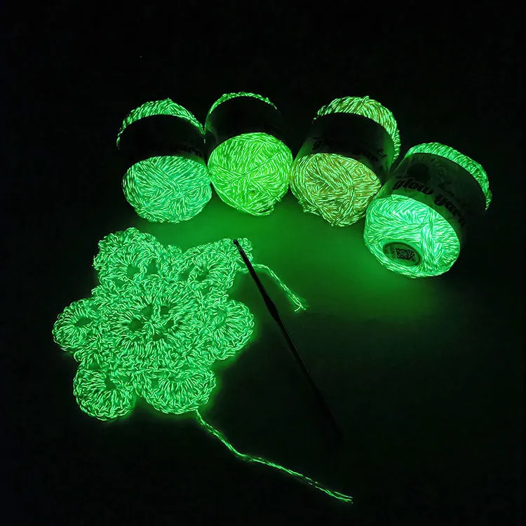 100% cotton glow in the dark fluorescent yarn