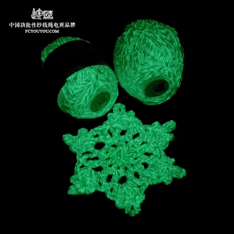 100% cotton glow in the dark fluorescent yarn