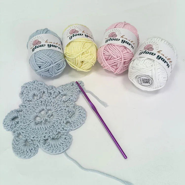 100% cotton glow in the dark fluorescent yarn