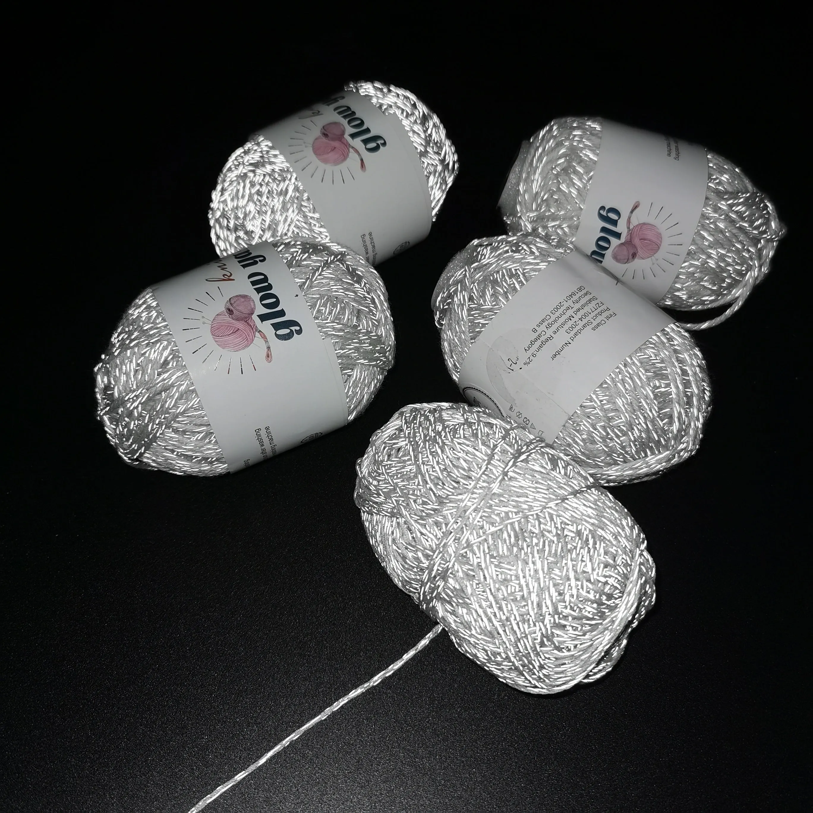 100% Cotton Reflective Crochet Yarn