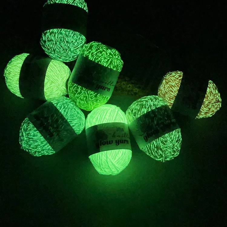 100% Wool Hand Knitting Glow in the Dark fluorescent Yarn