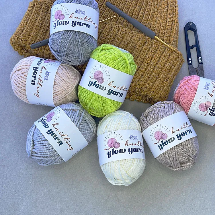 100% Wool Hand Knitting Glow in the Dark fluorescent Yarn