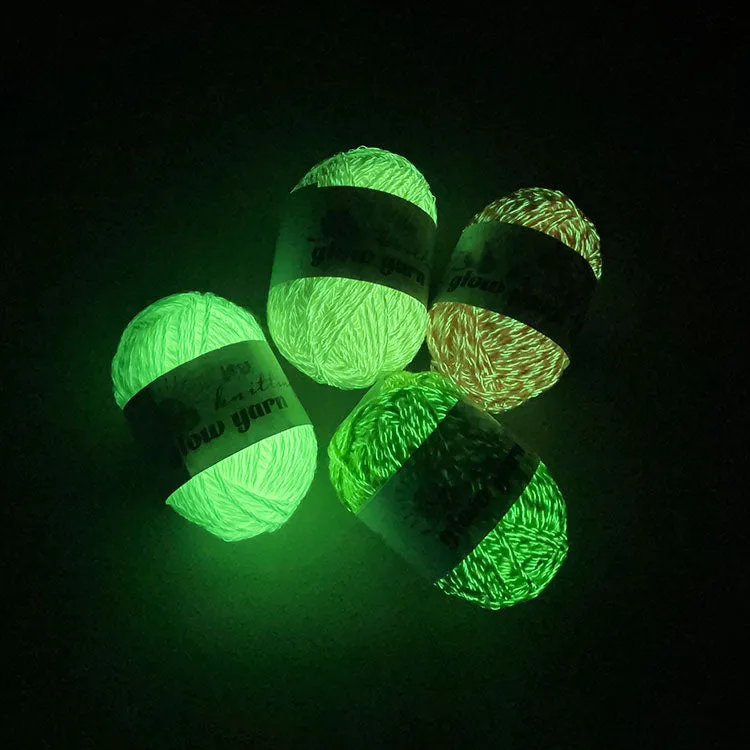 100% Wool Hand Knitting Glow in the Dark fluorescent Yarn