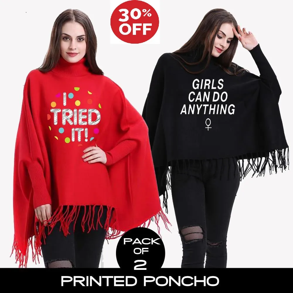 11-ELEVEN SALE: Pack of 2 Printed Poncho (Select any 2)