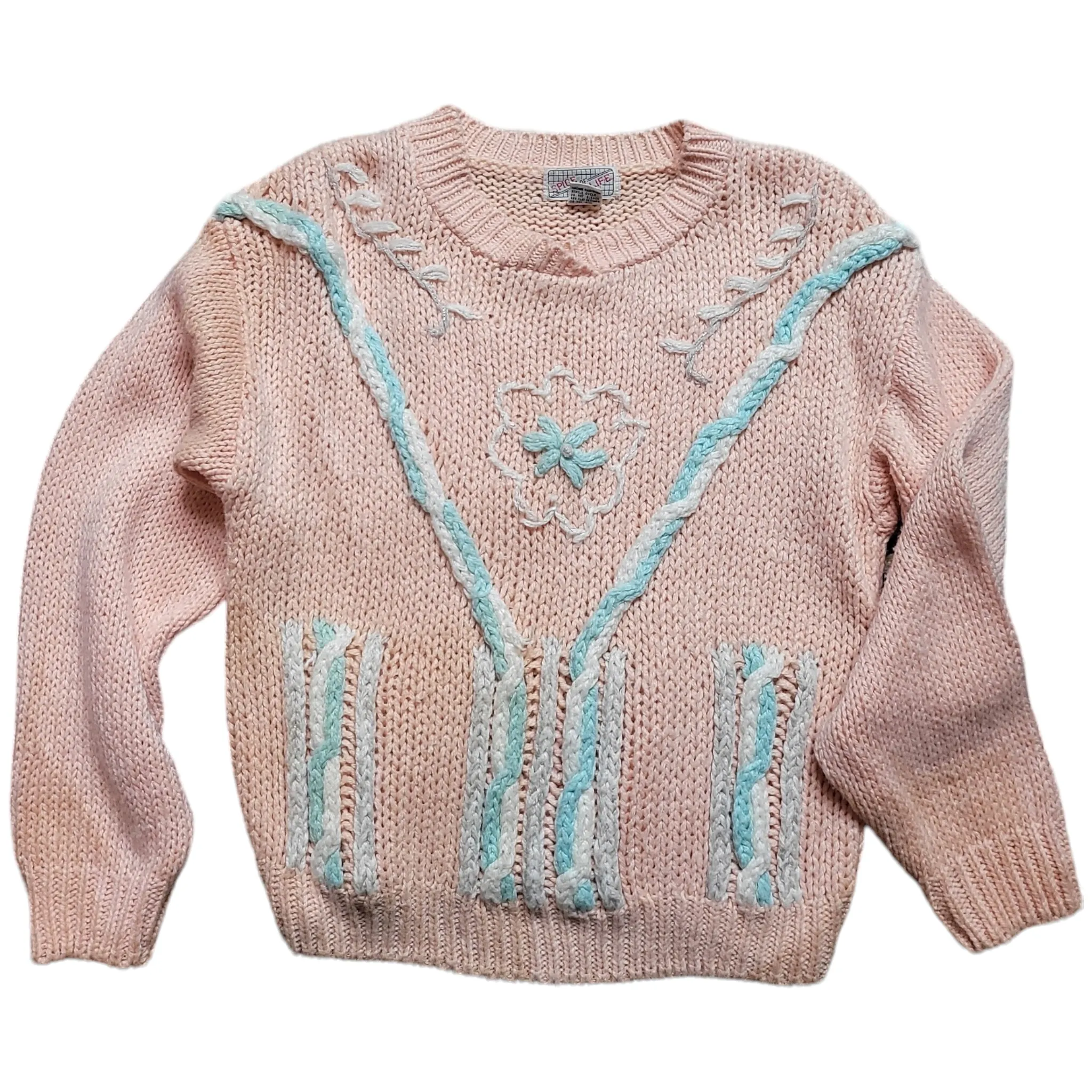 80s Womens Vintage Sweater Spice of Life Sweater Size M