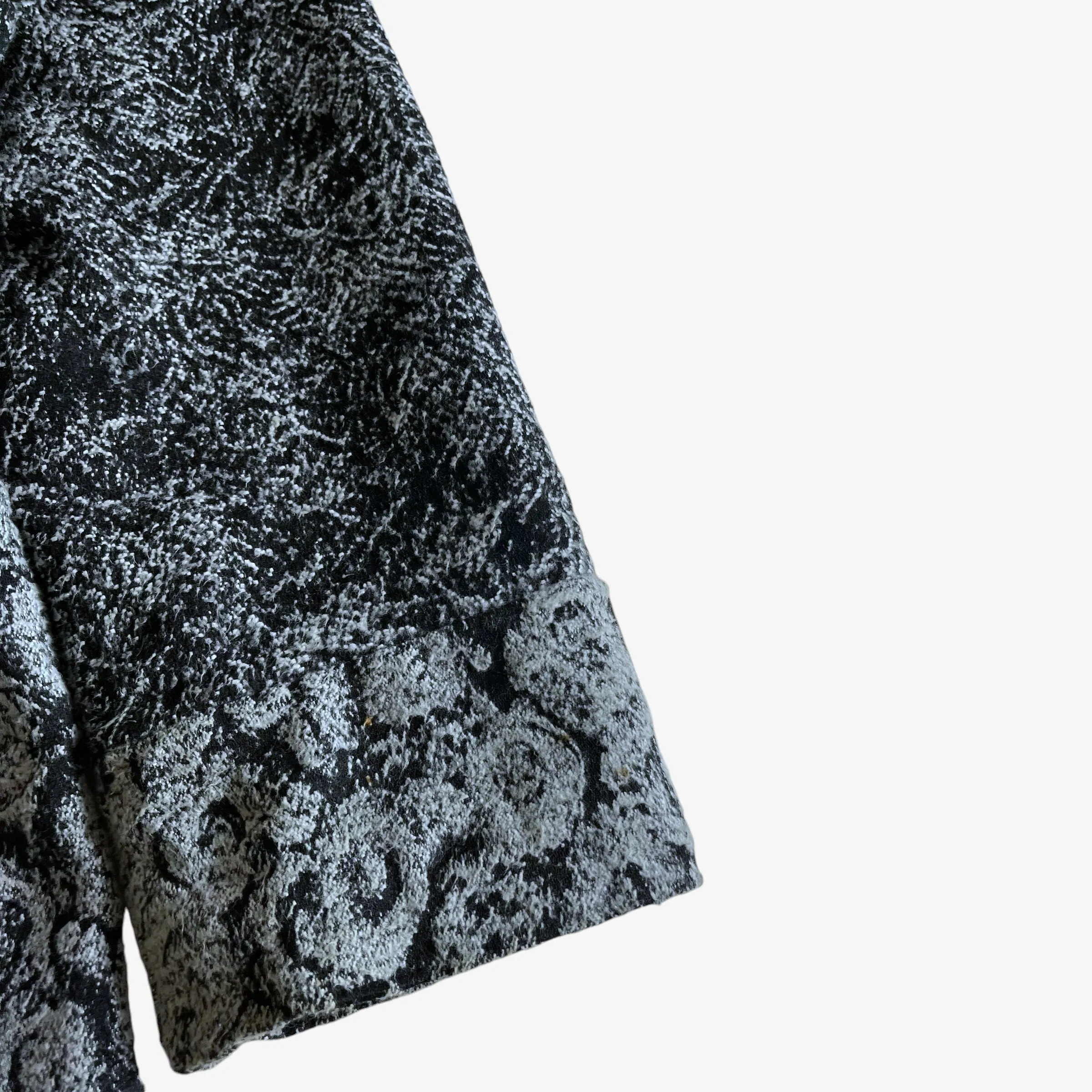 Abstract Patchwork Print Wool Coat (Womenswear)