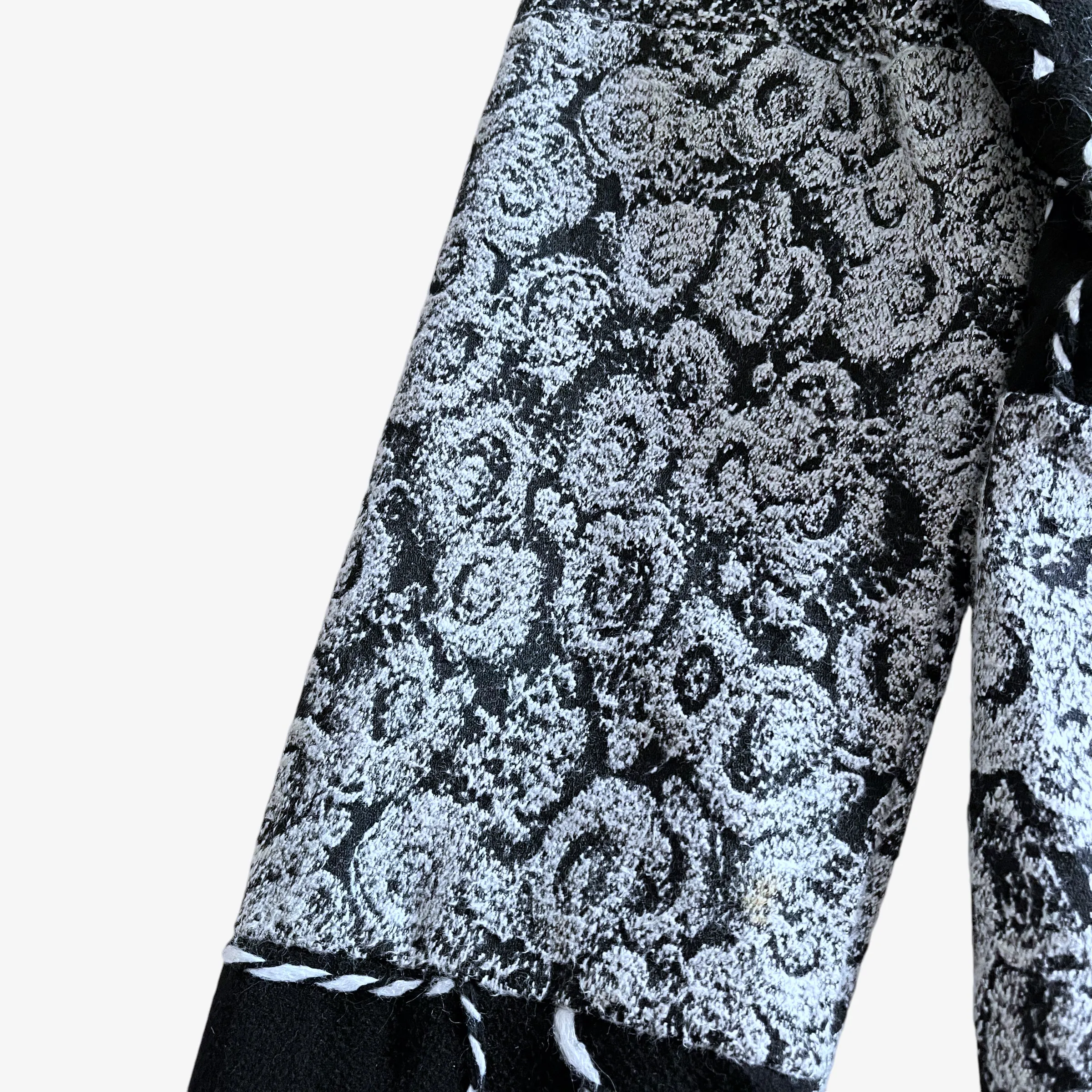 Abstract Patchwork Print Wool Coat (Womenswear)