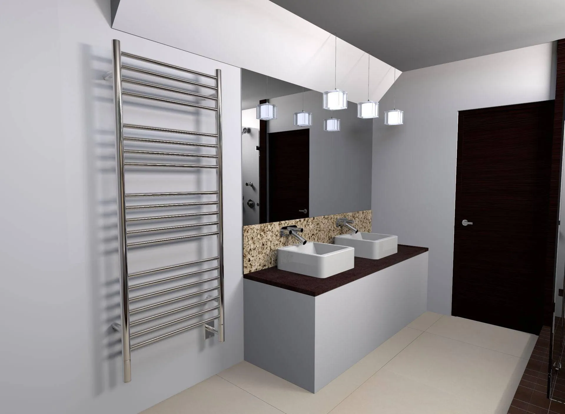 Amba Jeeves D Straight Hardwired Towel Warmer  - 20.5"w x 53"h