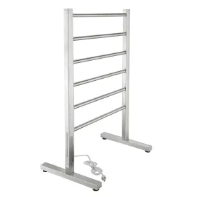ANZZI Riposte Series 6-Bar Stainless Steel Floor Mounted Electric Towel Warmer Rack