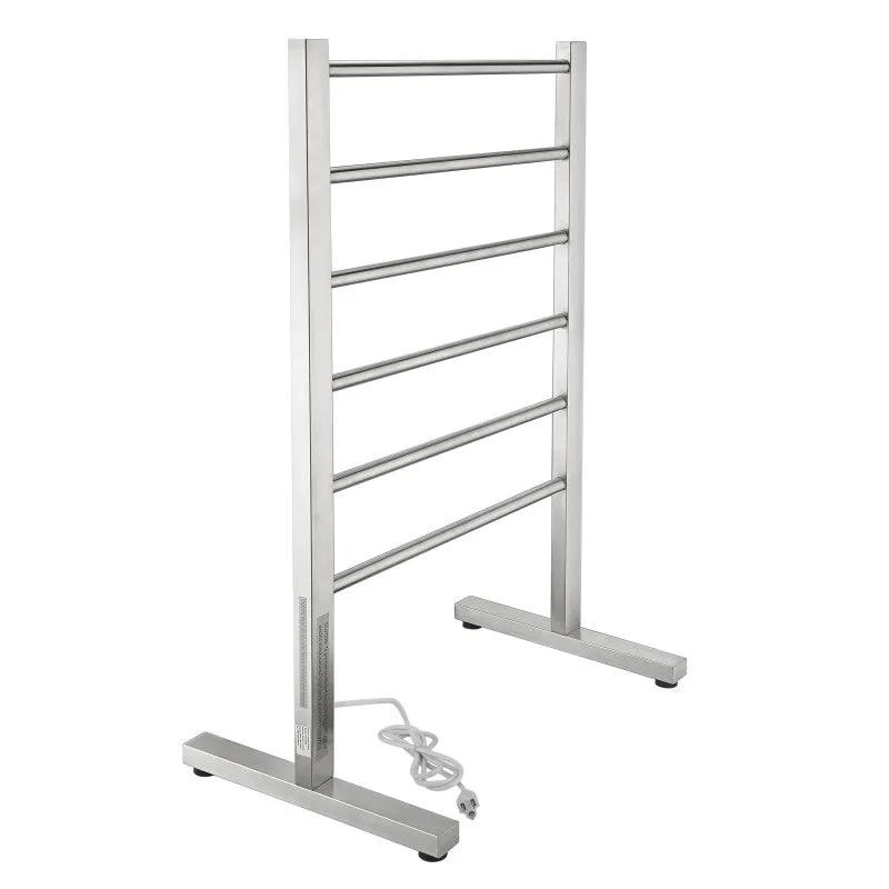 ANZZI Riposte Series 6-Bar Stainless Steel Floor Mounted Electric Towel Warmer Rack