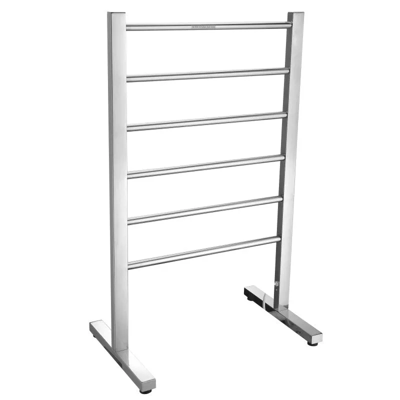 ANZZI Riposte Series 6-Bar Stainless Steel Floor Mounted Electric Towel Warmer Rack