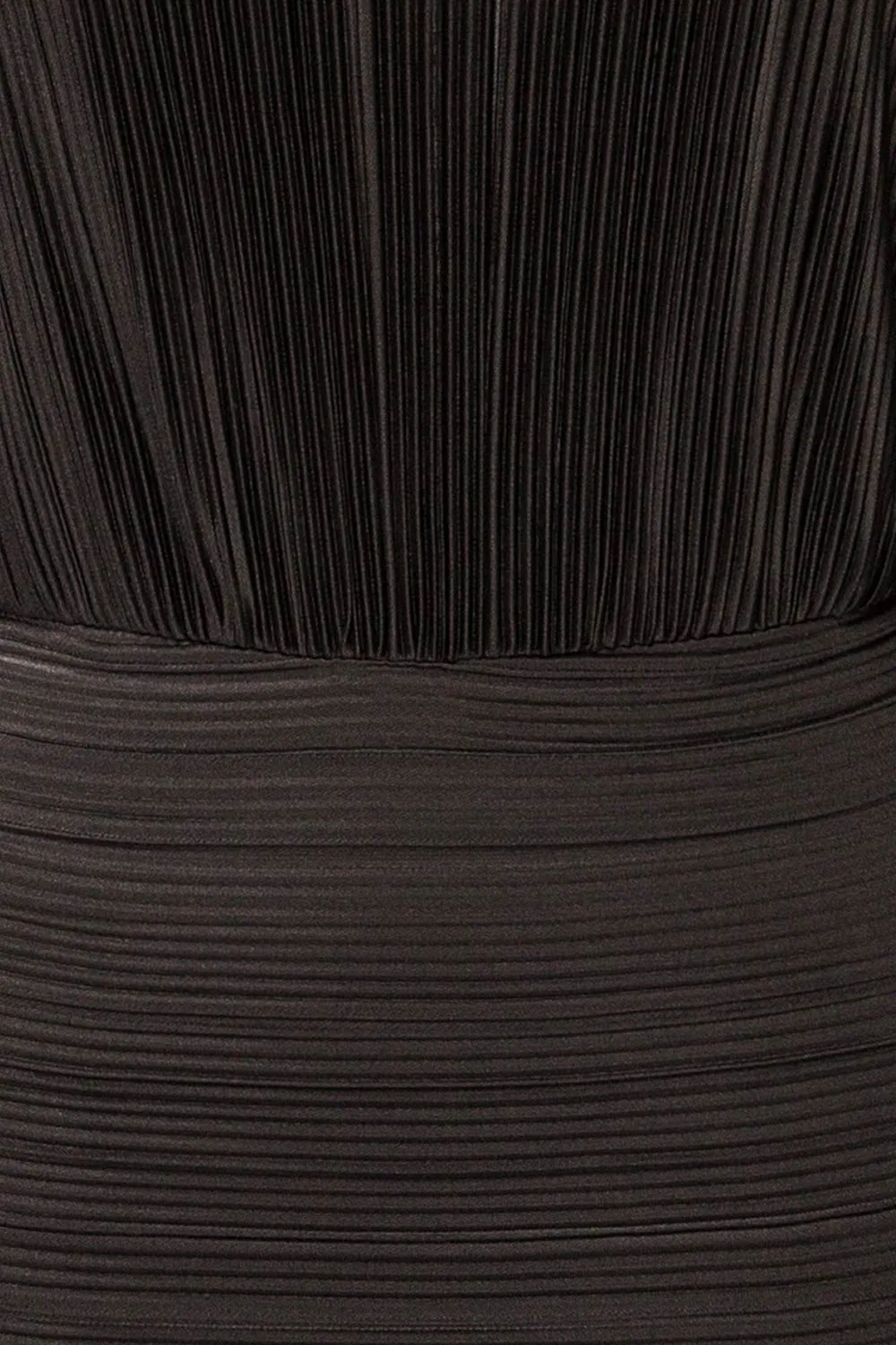 Atyrau Black | Short Pleated Dress w/ Long Sleeves