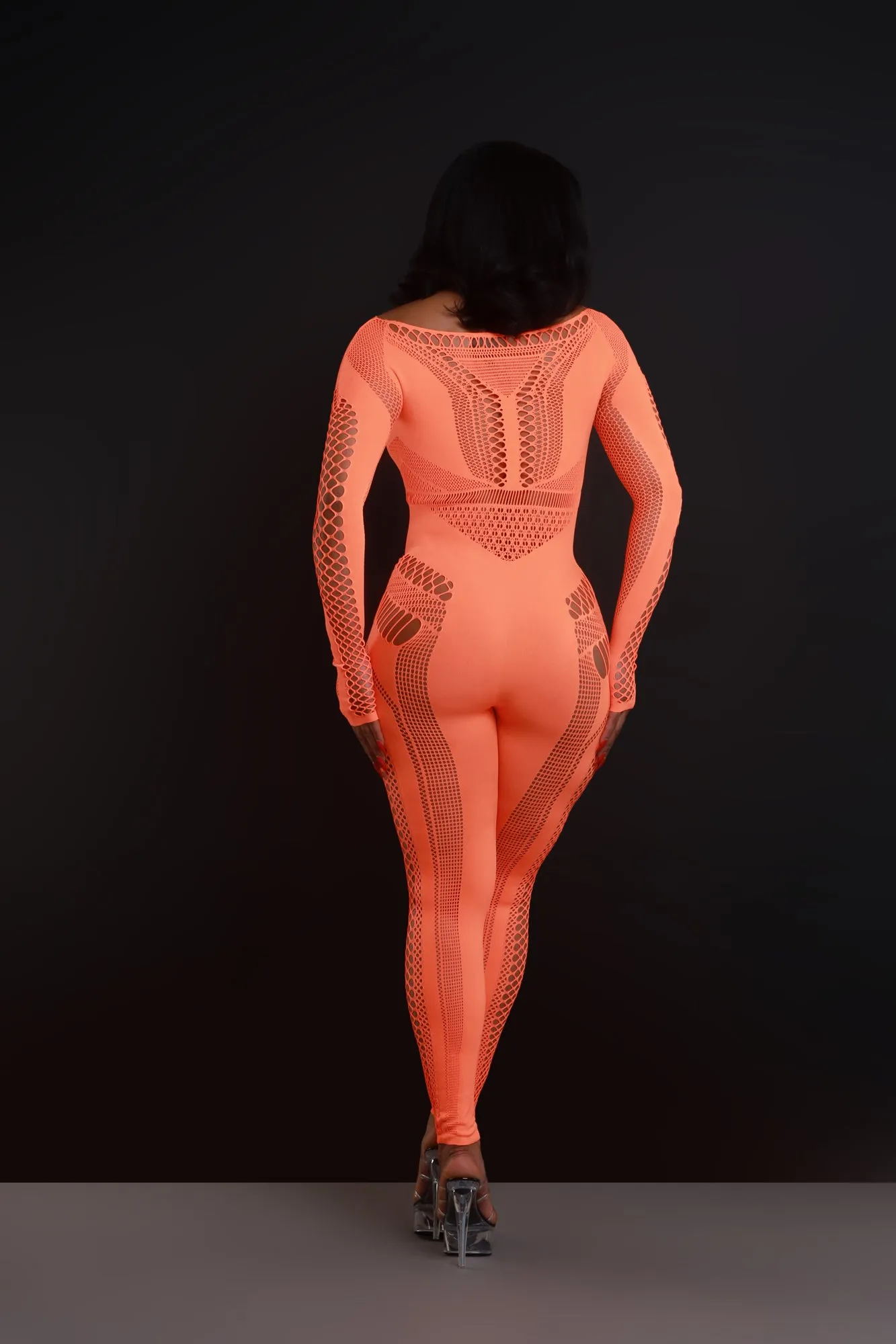 Baby Girl Laser Cut Seamless Jumpsuit - Orange