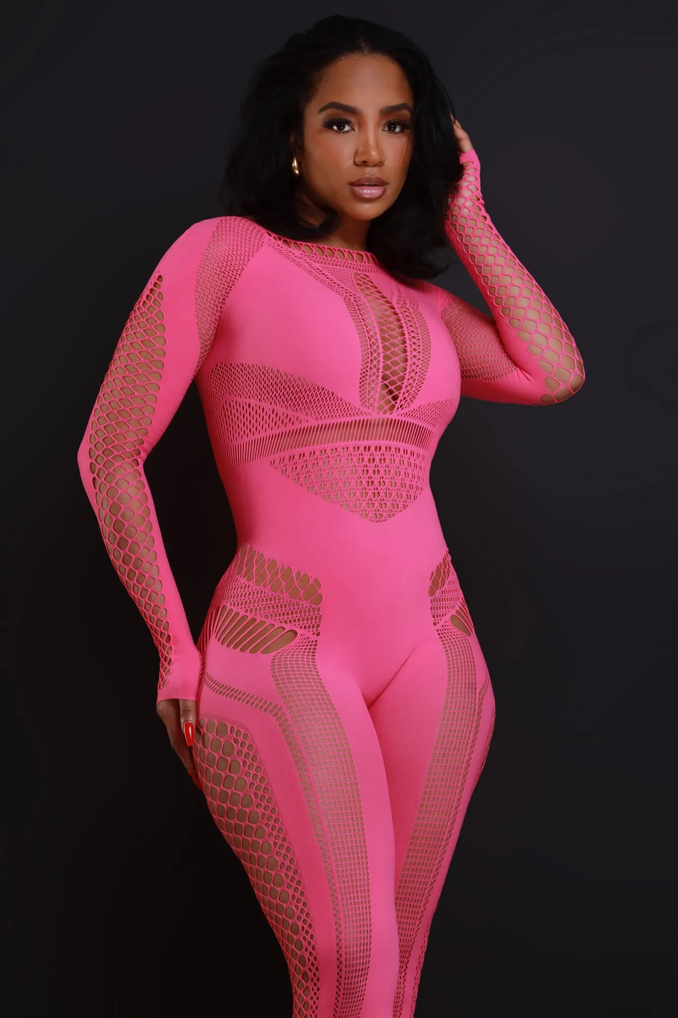 Baby Girl Laser Cut Seamless Jumpsuit - Pink