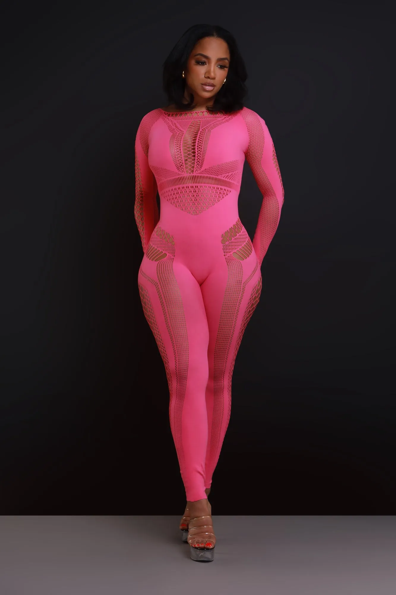 Baby Girl Laser Cut Seamless Jumpsuit - Pink