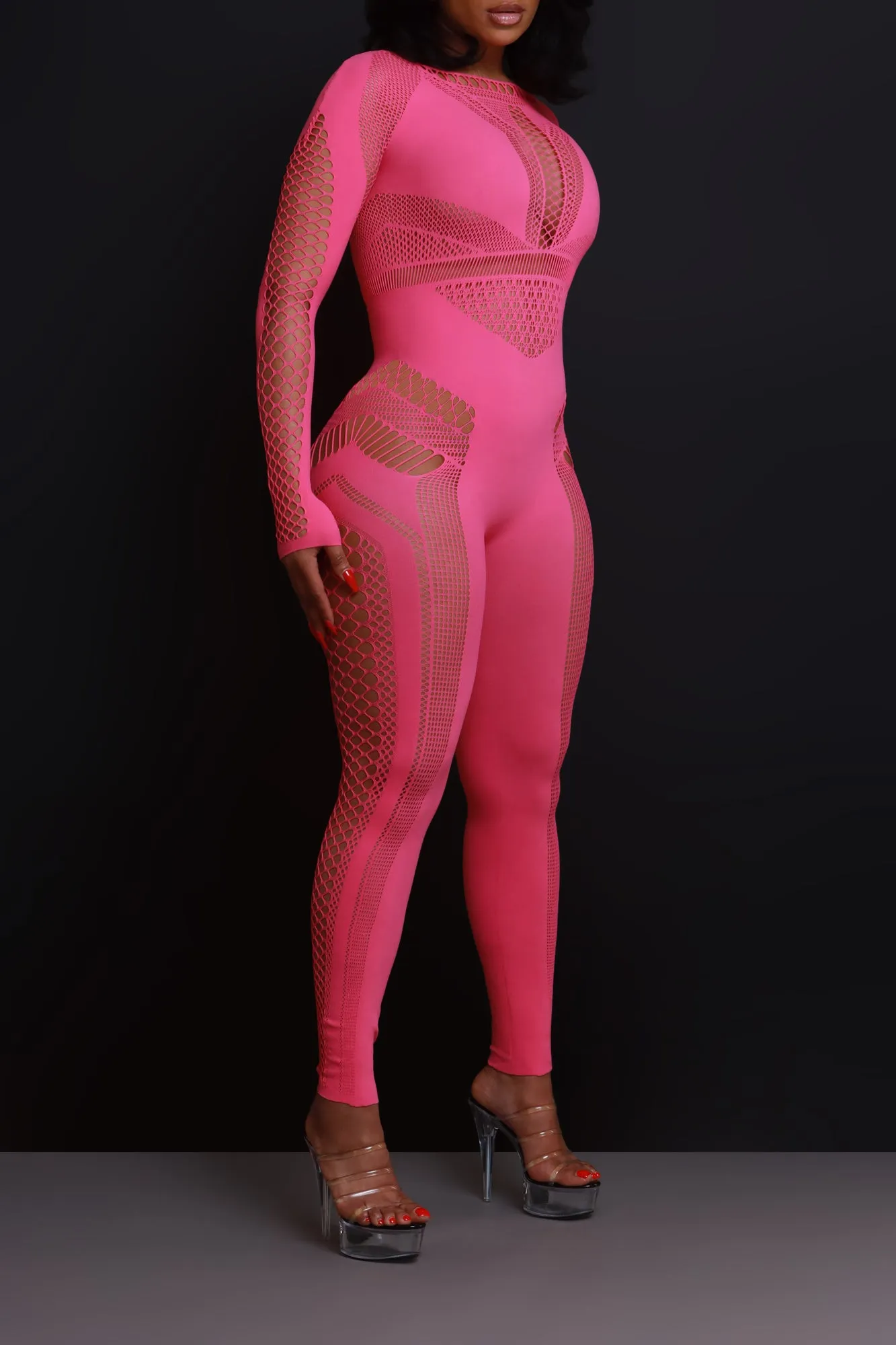 Baby Girl Laser Cut Seamless Jumpsuit - Pink