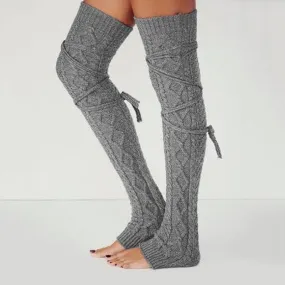 Baddies Long Leg Warmers Knitting Knee Socks