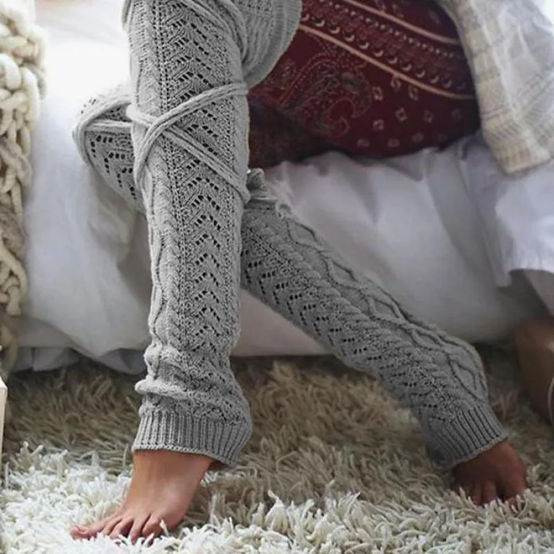 Baddies Long Leg Warmers Knitting Knee Socks