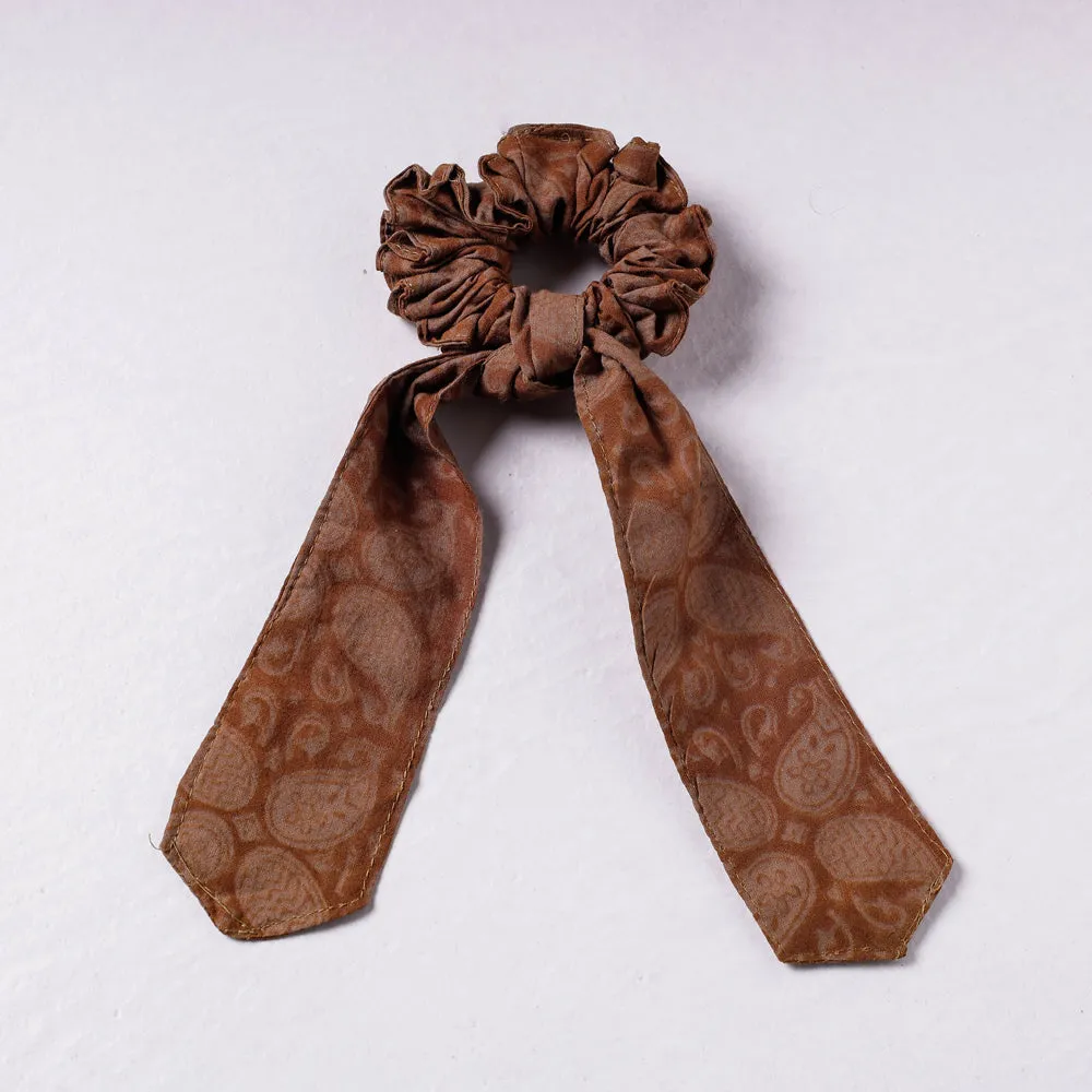 Bagh Print Cotton Elastic Hair Bands/Scarf Ponytail Holder/Scrunchie Ties
