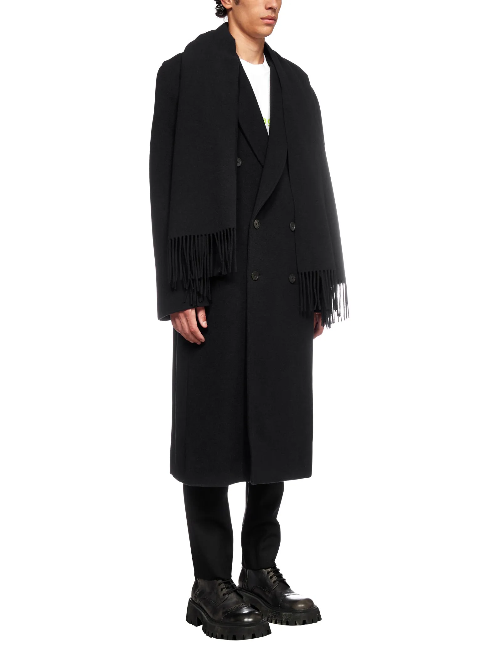 Balenciaga Headscarf Double Breasted Coat
