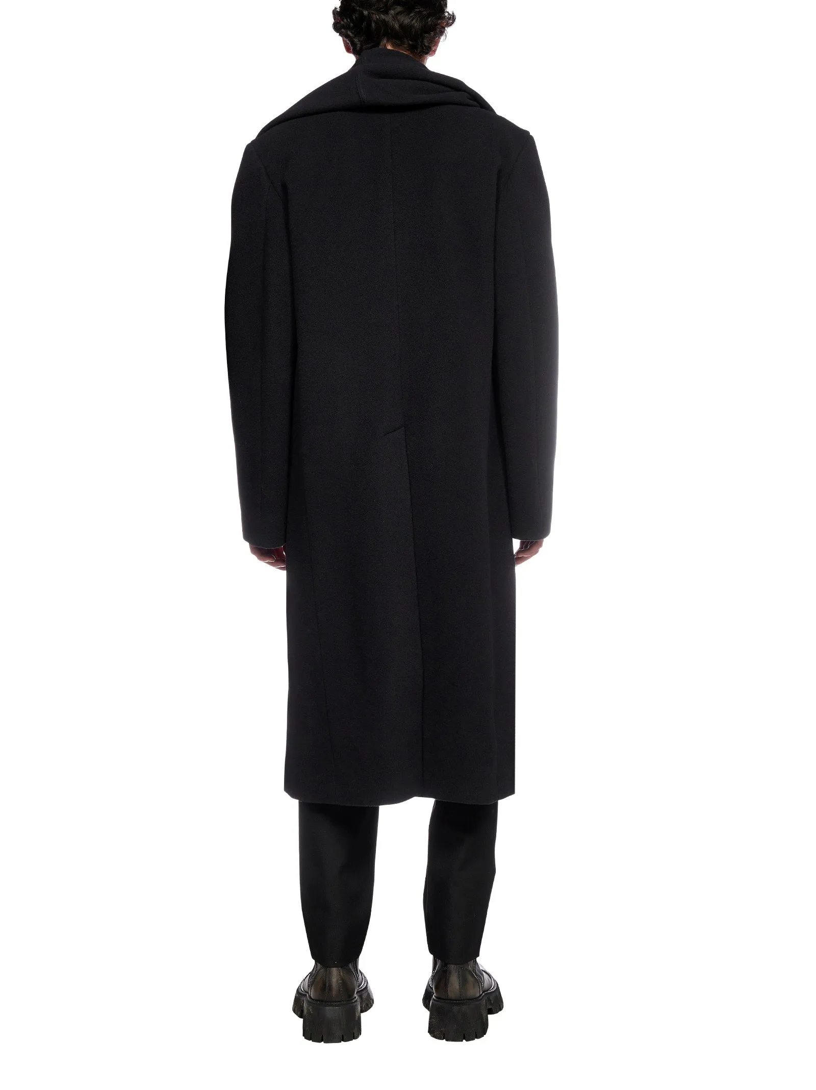 Balenciaga Headscarf Double Breasted Coat