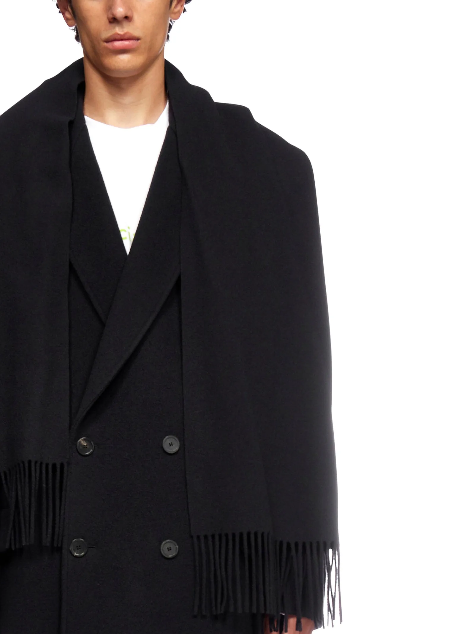 Balenciaga Headscarf Double Breasted Coat
