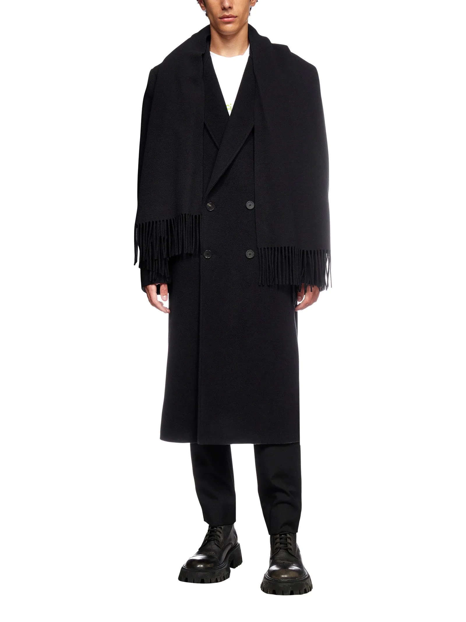 Balenciaga Headscarf Double Breasted Coat