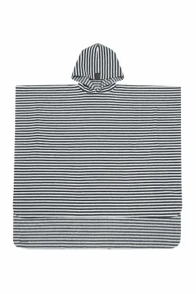 BATHING PONCHO TODDLER - 405 - STRIPES B&W