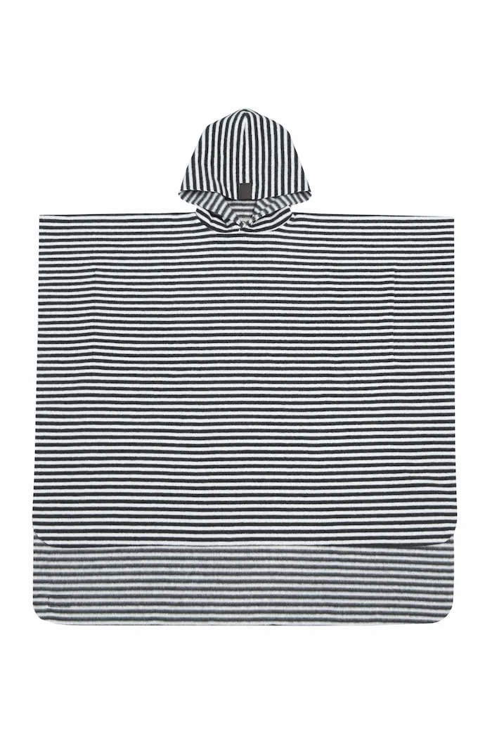 BATHING PONCHO TODDLER - 405 - STRIPES B&W
