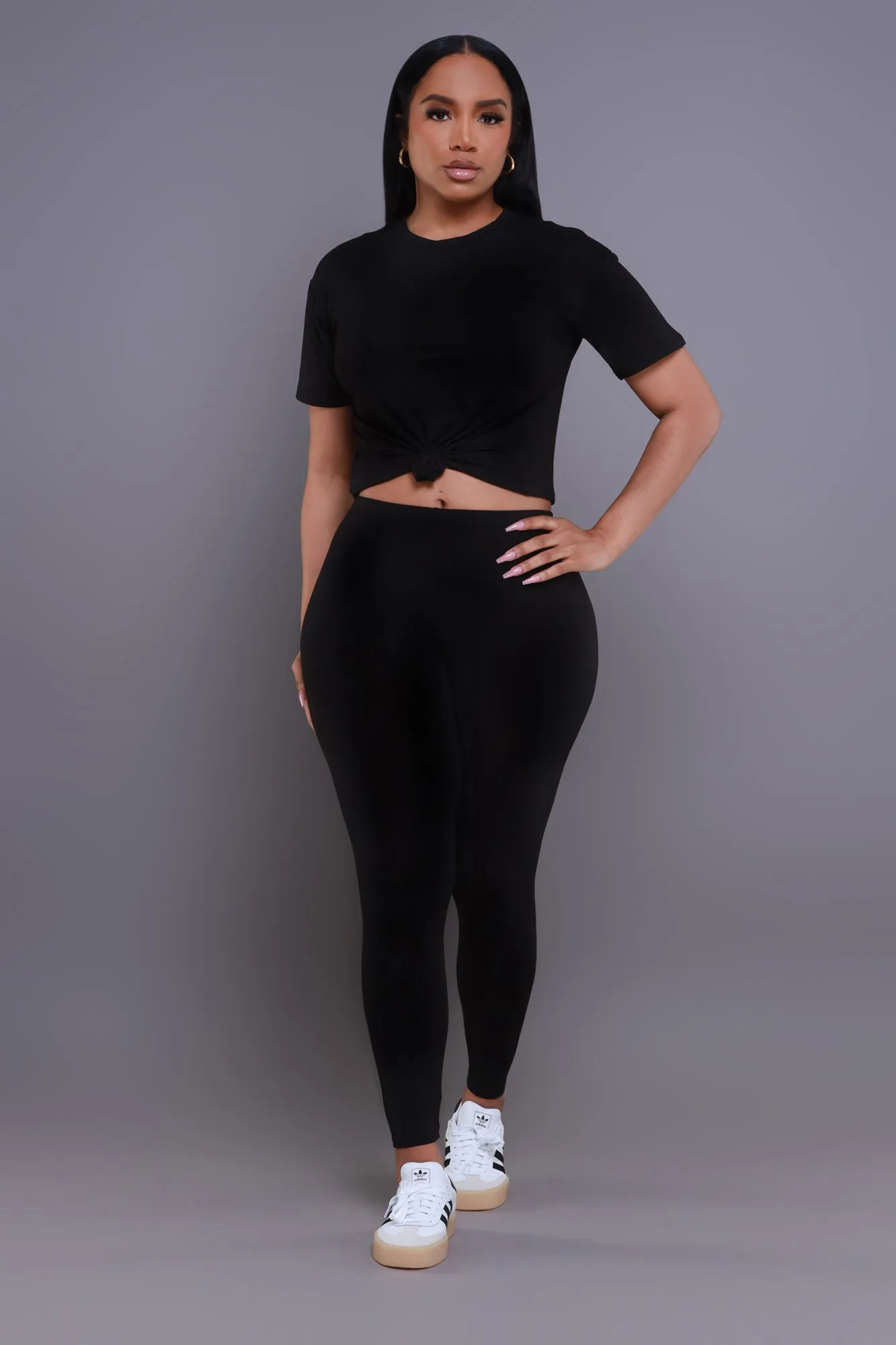 Be Great Short Sleeve Legging Set - Black
