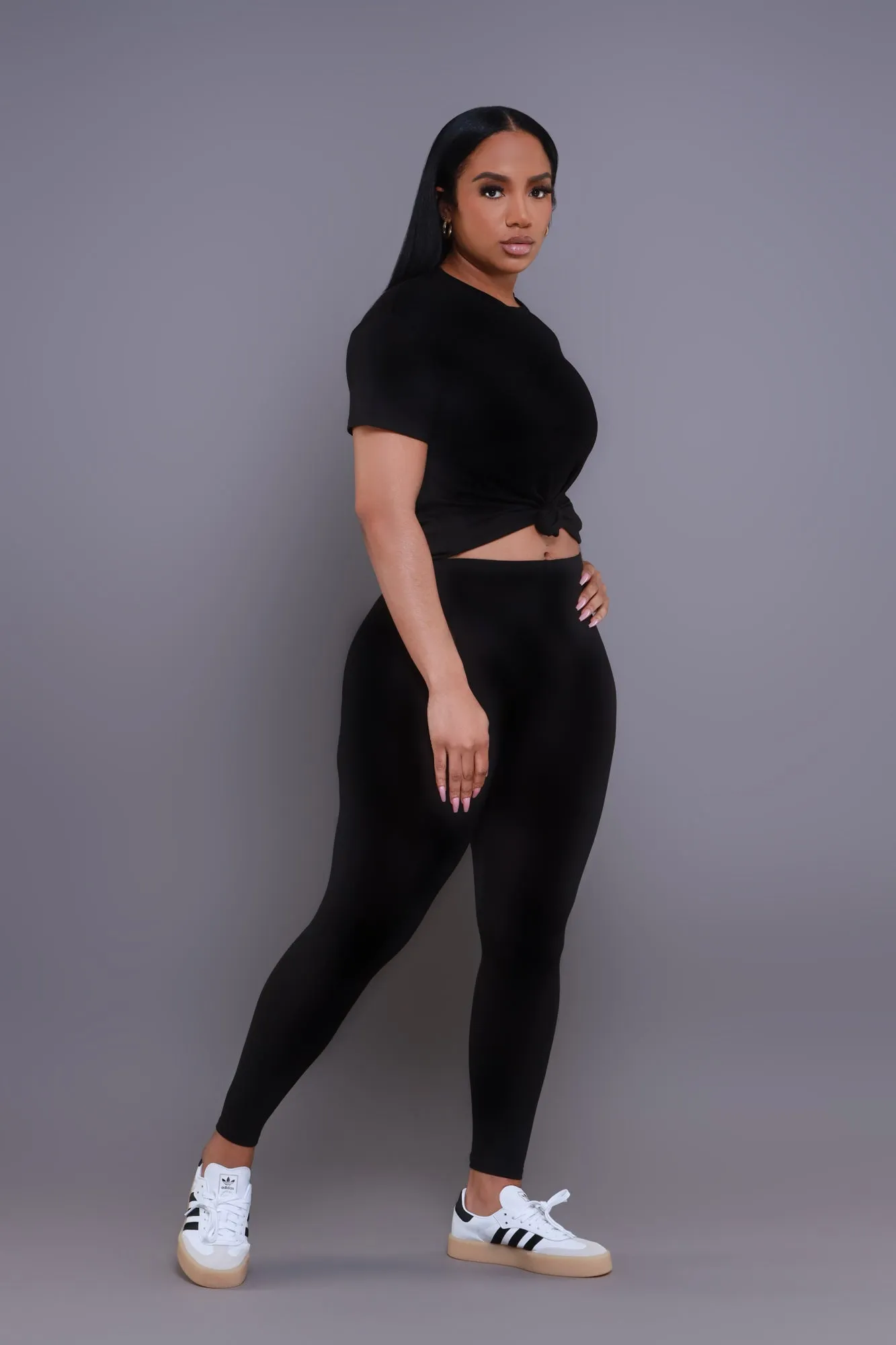 Be Great Short Sleeve Legging Set - Black