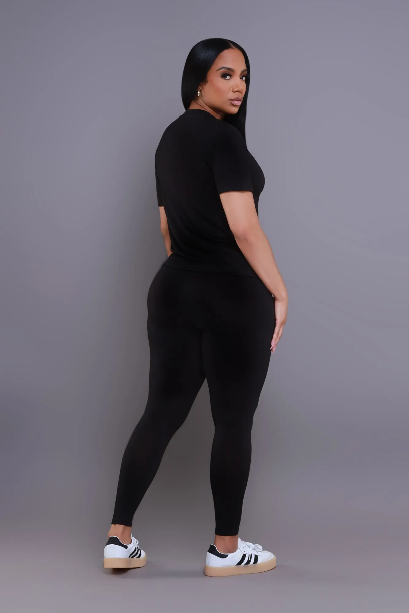 Be Great Short Sleeve Legging Set - Black