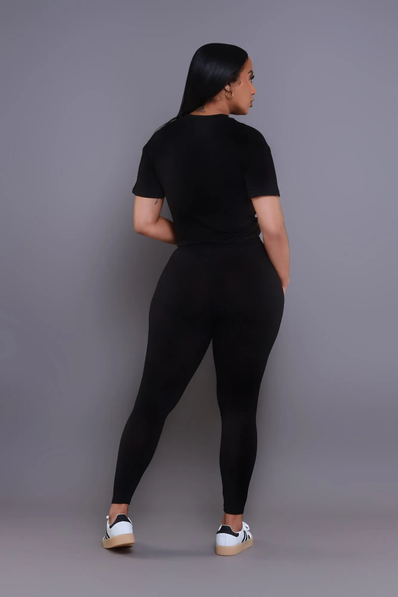 Be Great Short Sleeve Legging Set - Black