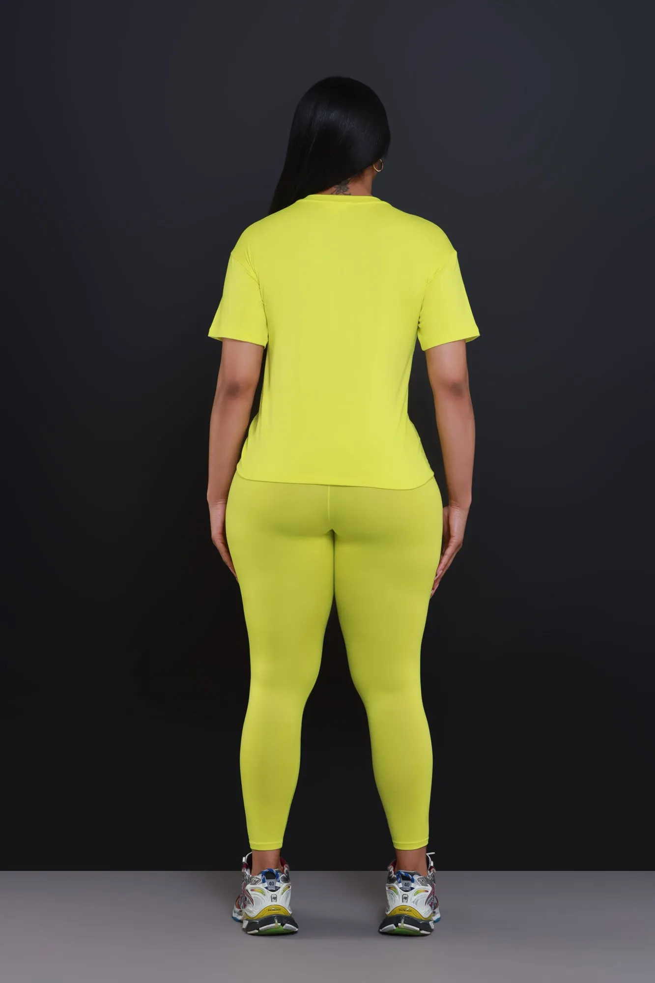 Be Great Short Sleeve Legging Set - Lime