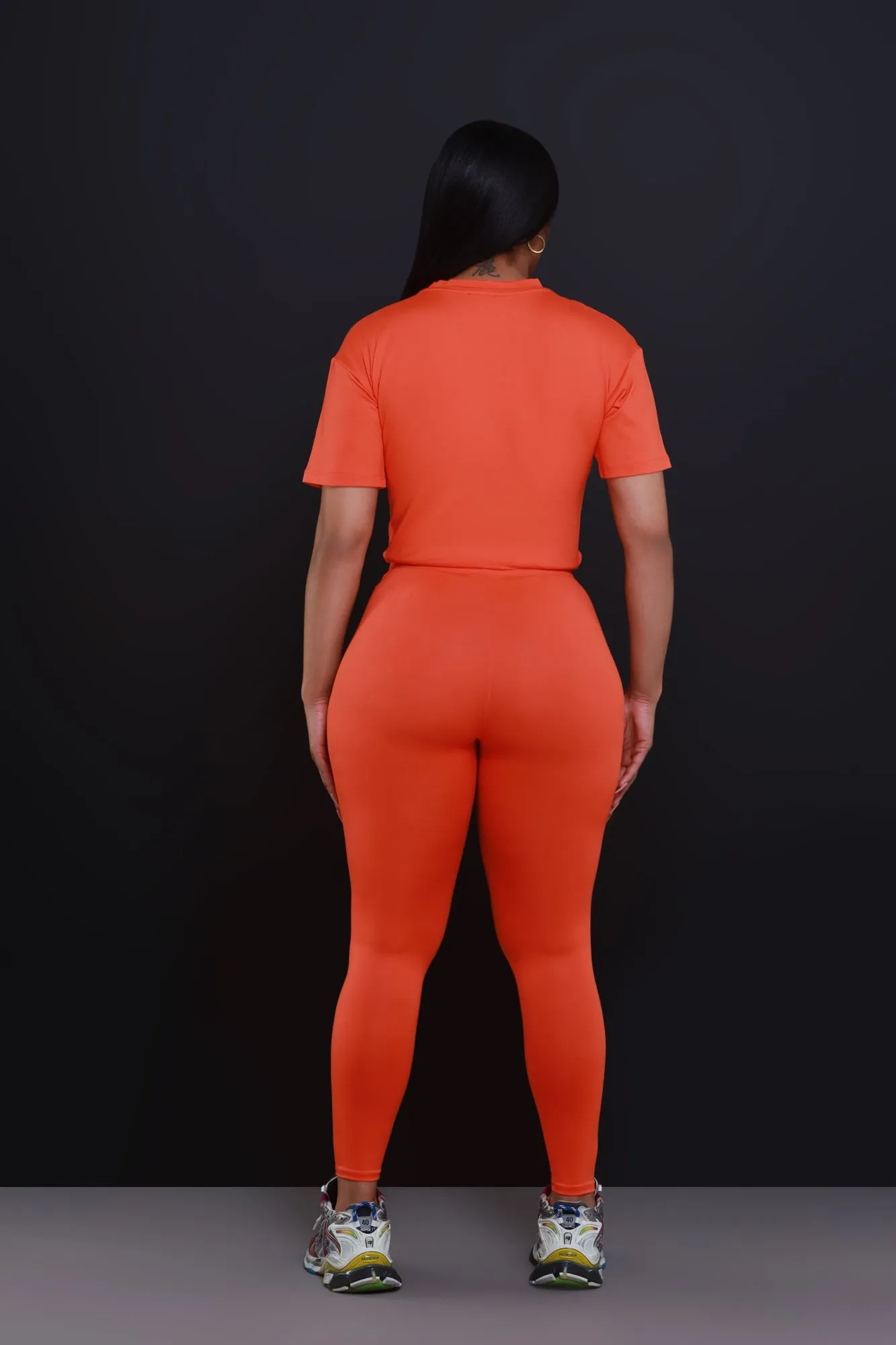 Be Great Short Sleeve Legging Set - Orange