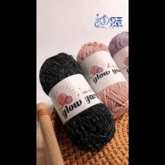 BLACK Glow in the dark fluorescent crochet yarn