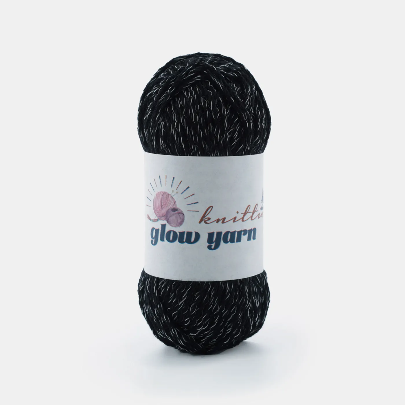BLACK Glow in the dark fluorescent crochet yarn