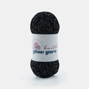 BLACK Glow in the dark fluorescent crochet yarn