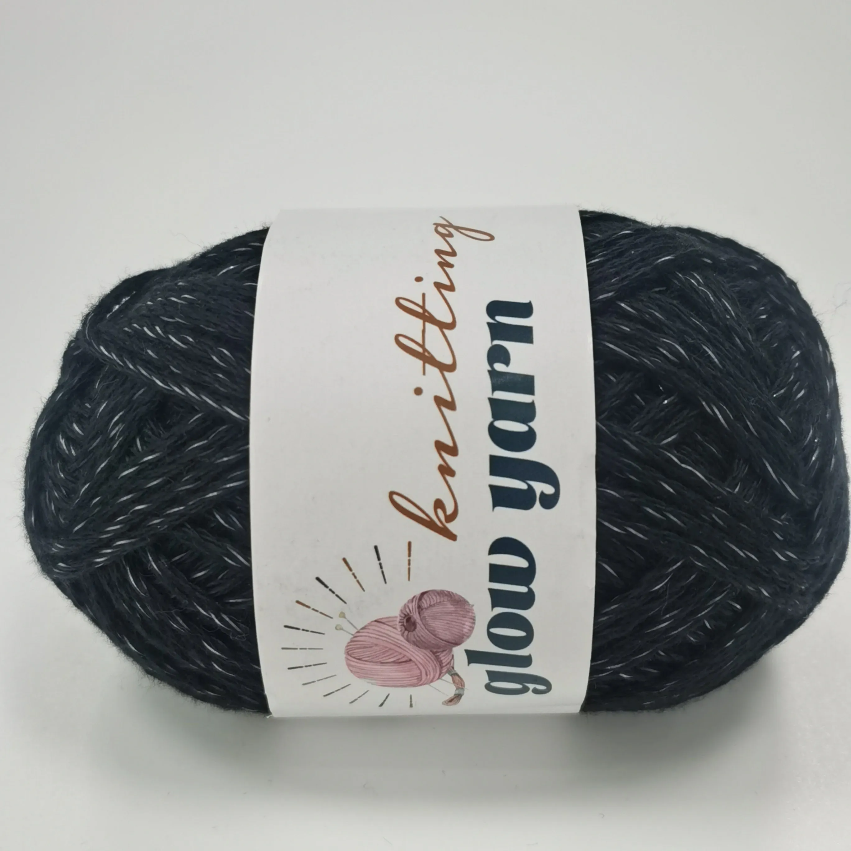 BLACK Glow in the dark fluorescent crochet yarn