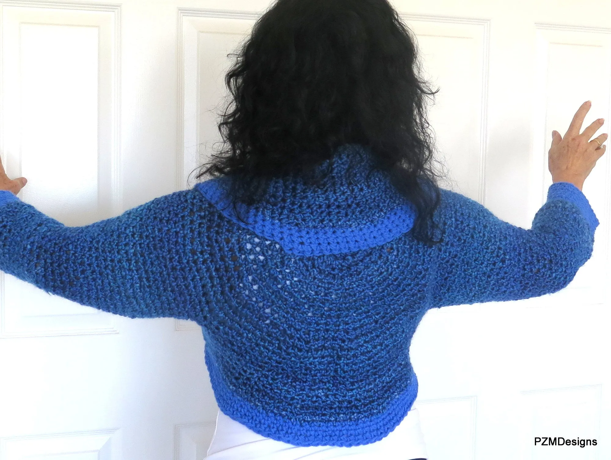 Blue Crochet Sweater Shrug