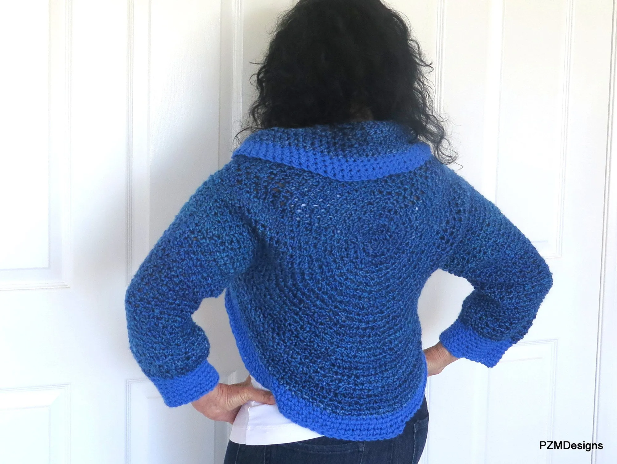 Blue Crochet Sweater Shrug