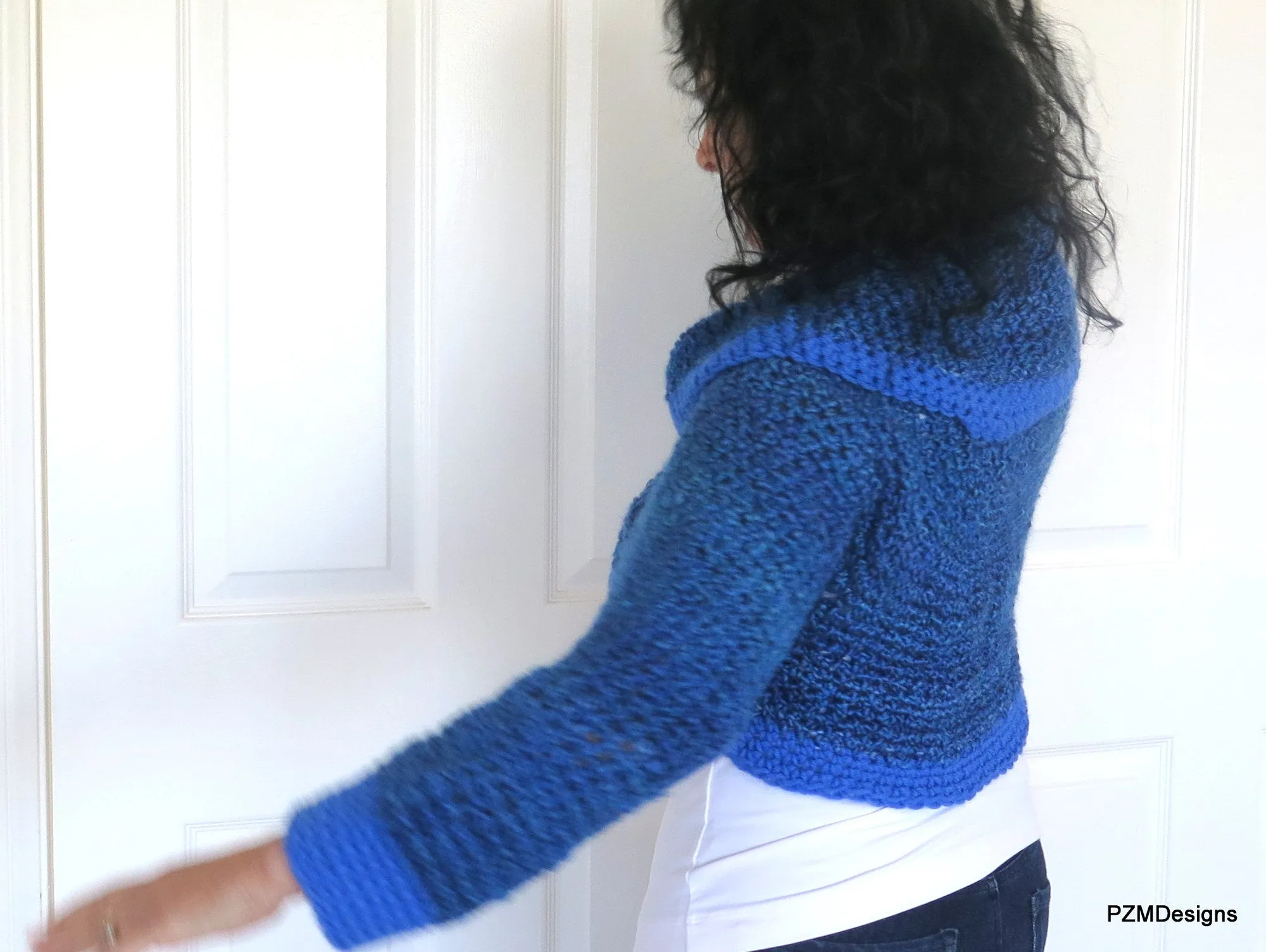 Blue Crochet Sweater Shrug