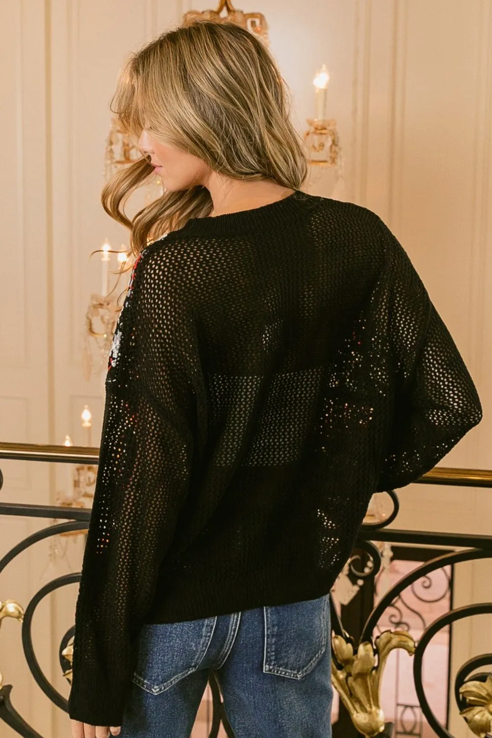 Blue Zone Planet |  BiBi Granny Square Front Long Sleeve Top