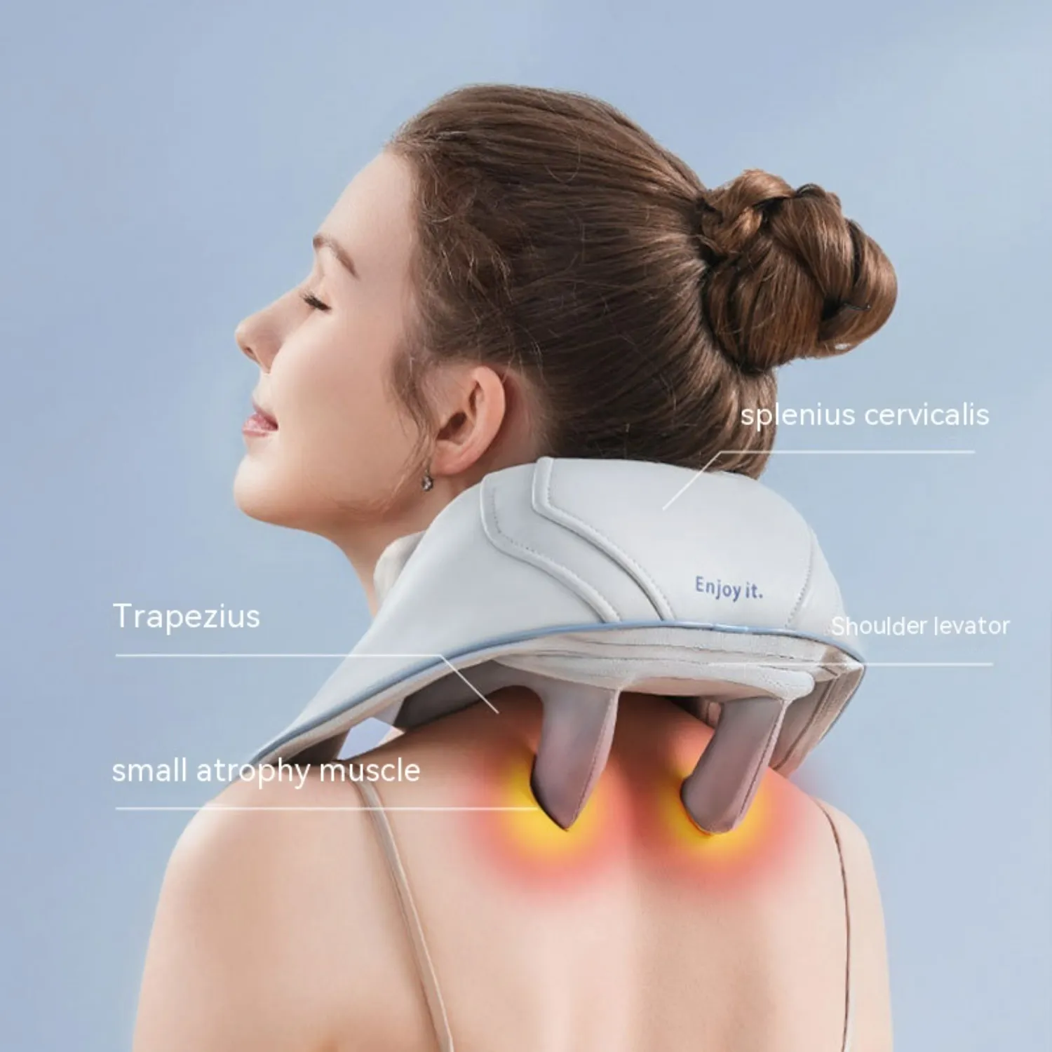 (BOGO for IBM-P03) Neck & Shoulder Massager 4D Rollers Working on Deep Tissue Sorness and Knots Relief
