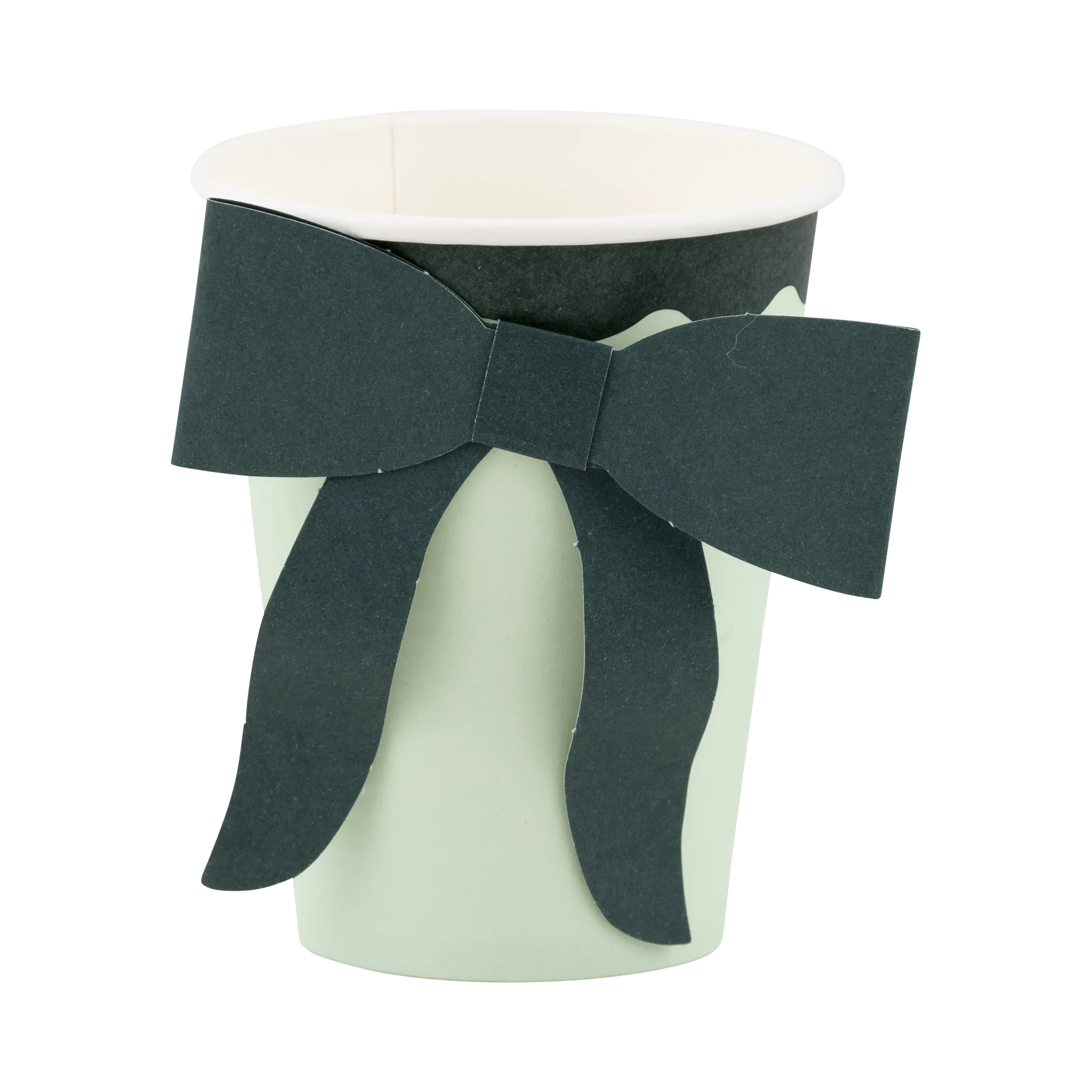 BOW1108 - Mint and Green Bow Paper Cups