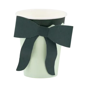 BOW1108 - Mint and Green Bow Paper Cups