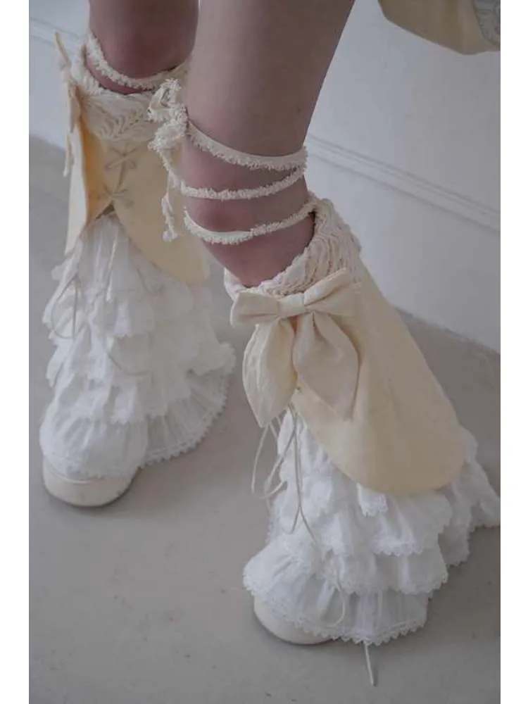 Bowknots Tiered Leg Warmers【s0000008149】