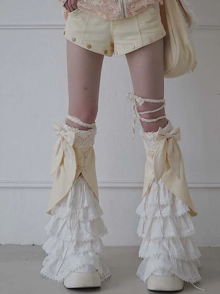 Bowknots Tiered Leg Warmers【s0000008149】